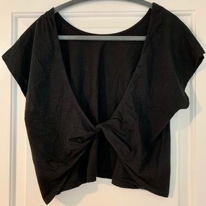 Black t-shirt with open back